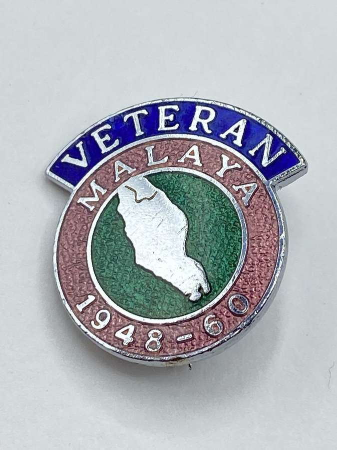 Post WW2 Malaya Emergency Veteran 1948-60 Badge By S.Morris Birmingham