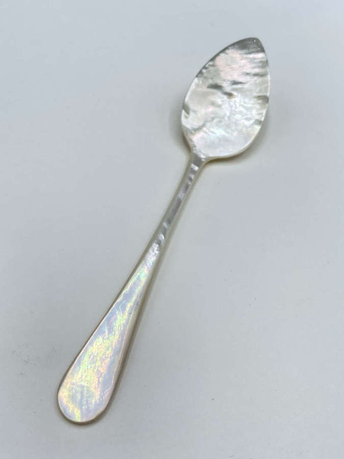 Beautiful Antique Victorian 1880s Mother Of Pearl Tea Spoon