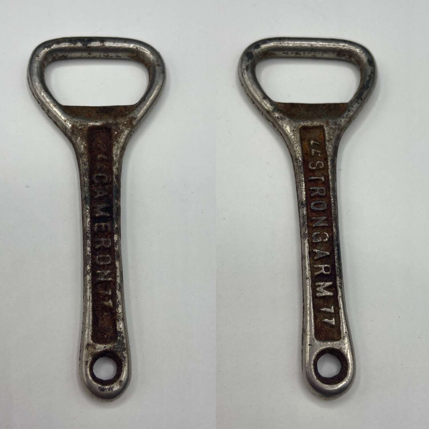 1940s to 1960s Advertising Cameron Strongarm Cast Iron Bottle Opener