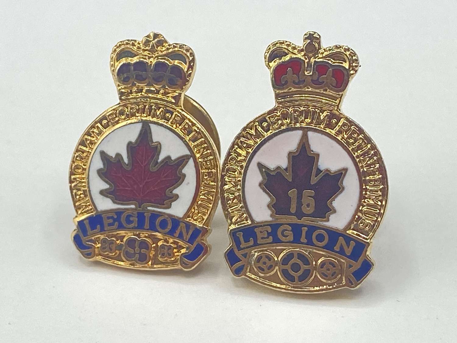 Royal Canadian Legion Screw Back Badge Pin & 15 Years Service Badge