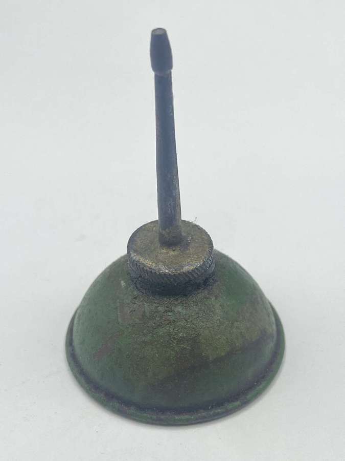 Vintage Antique Tools Small Green Metal Oil Can