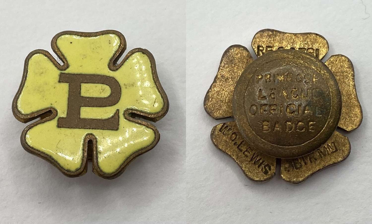 WW2 British Home Front Primrose League Official Mens Button Badge