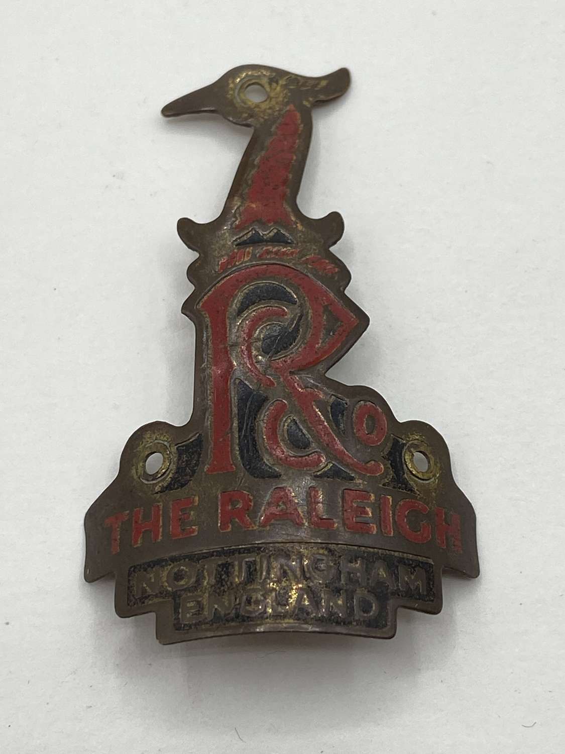 Vintage 1960s Raleigh Nottingham England Bicycle Badge Good Condition
