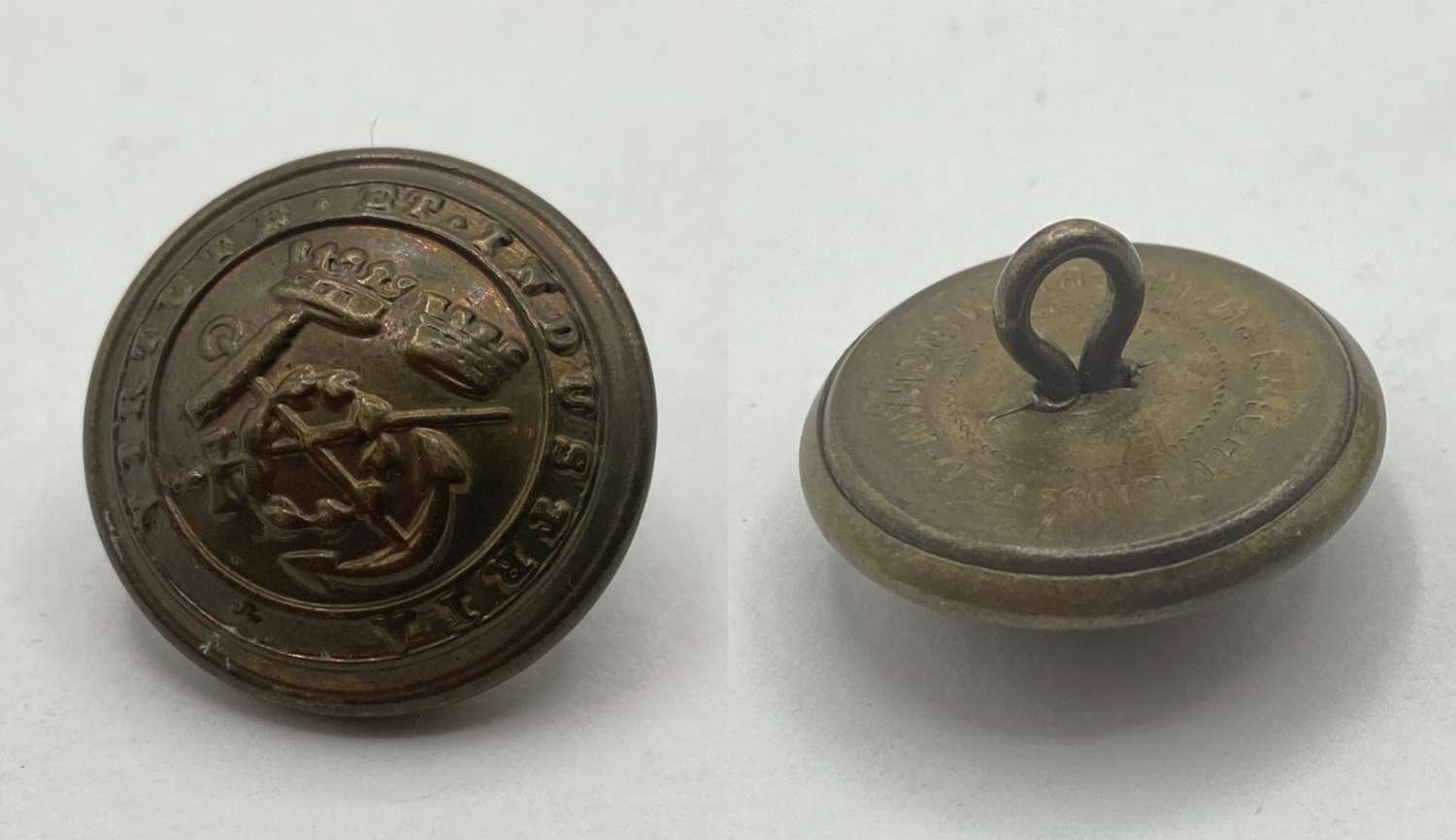 WW2 Corps Of Commissionaires Virtutr Et Industria Brass Button