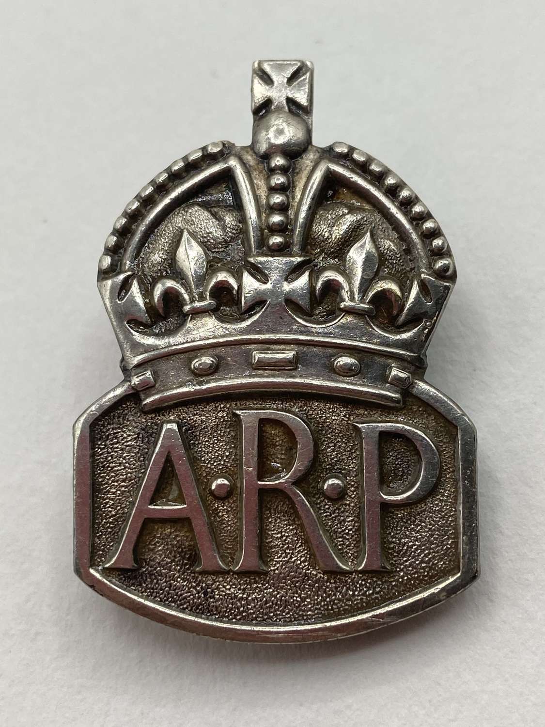 WW2 British Home Front Silver Hallmarked London 1936 ARP Badge