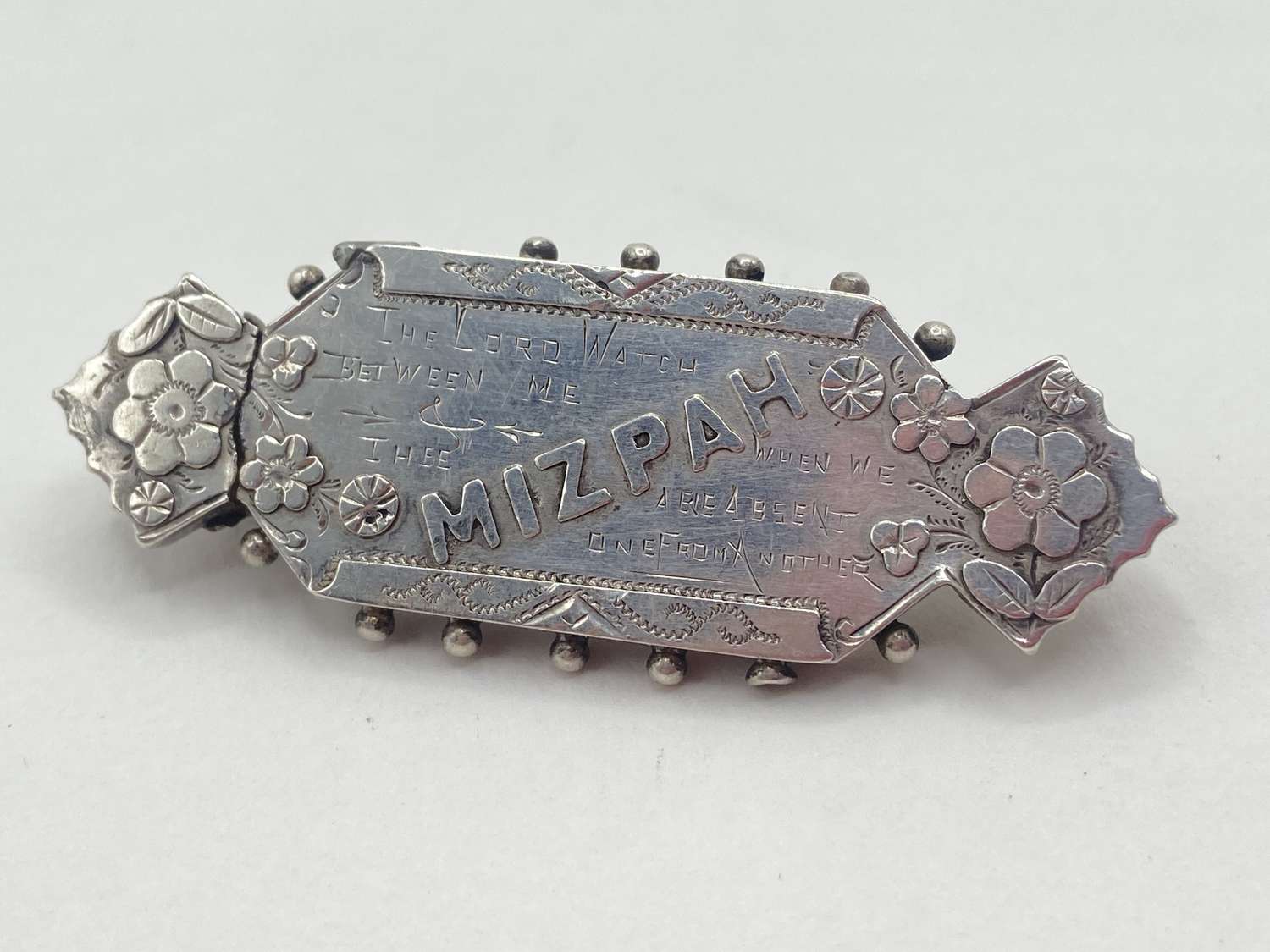 WW1 British Army Mizpah Silver Hallmarked Brooch Absent From Another