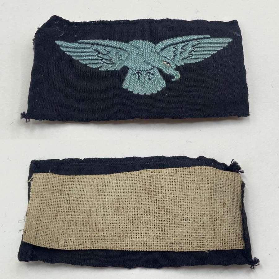 WW2 British RAF / WAAF Shoulder Embroidered Eagle Patch Black Backing