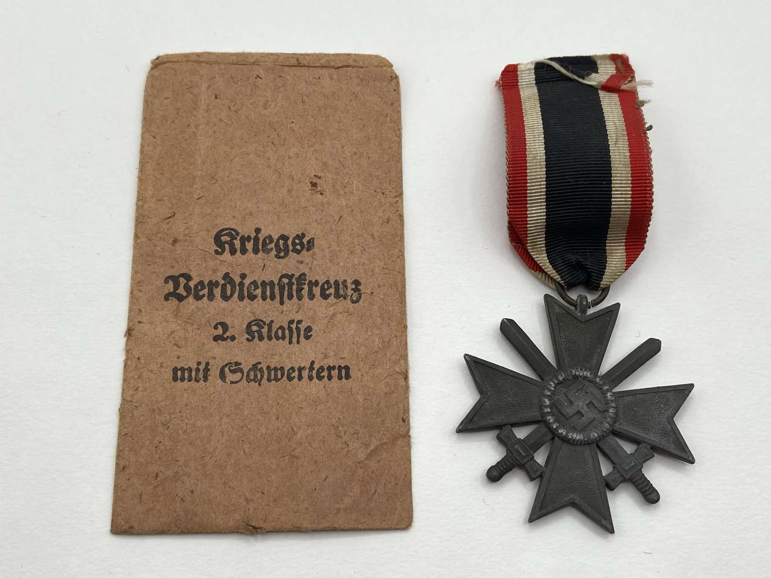 WW2 German War Merit Cross 2nd Class With Swords & Medal Packet