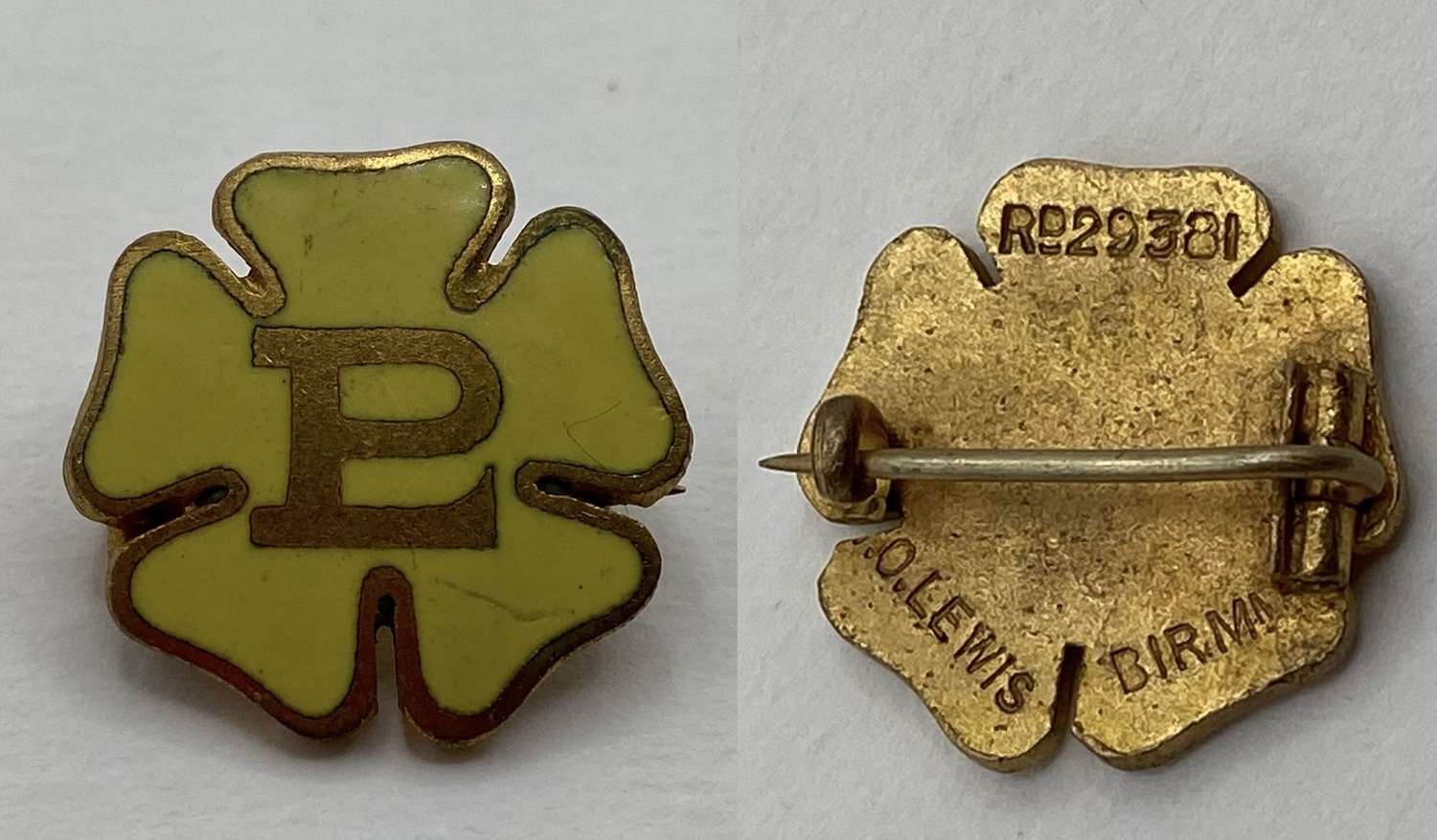 WW2 British Home Front Primrose League Official Members Pin Badge
