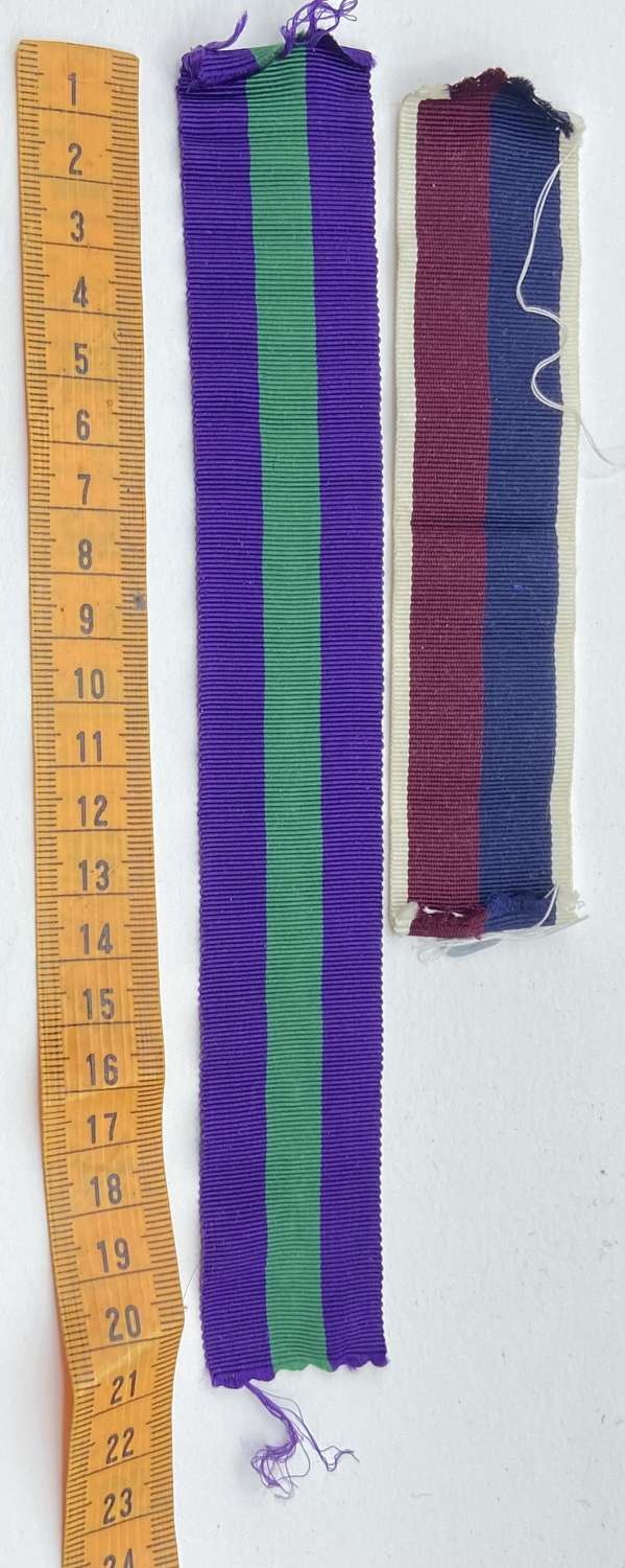 WW2 Period RAF Long Service & GSM Full Length Medal Ribbons