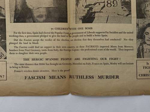 WW2 British Communist Anti Propaganda Leaflet Towards BUF Mosley