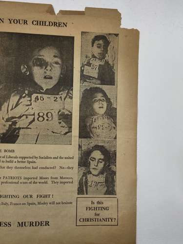 WW2 British Communist Anti Propaganda Leaflet Towards BUF Mosley