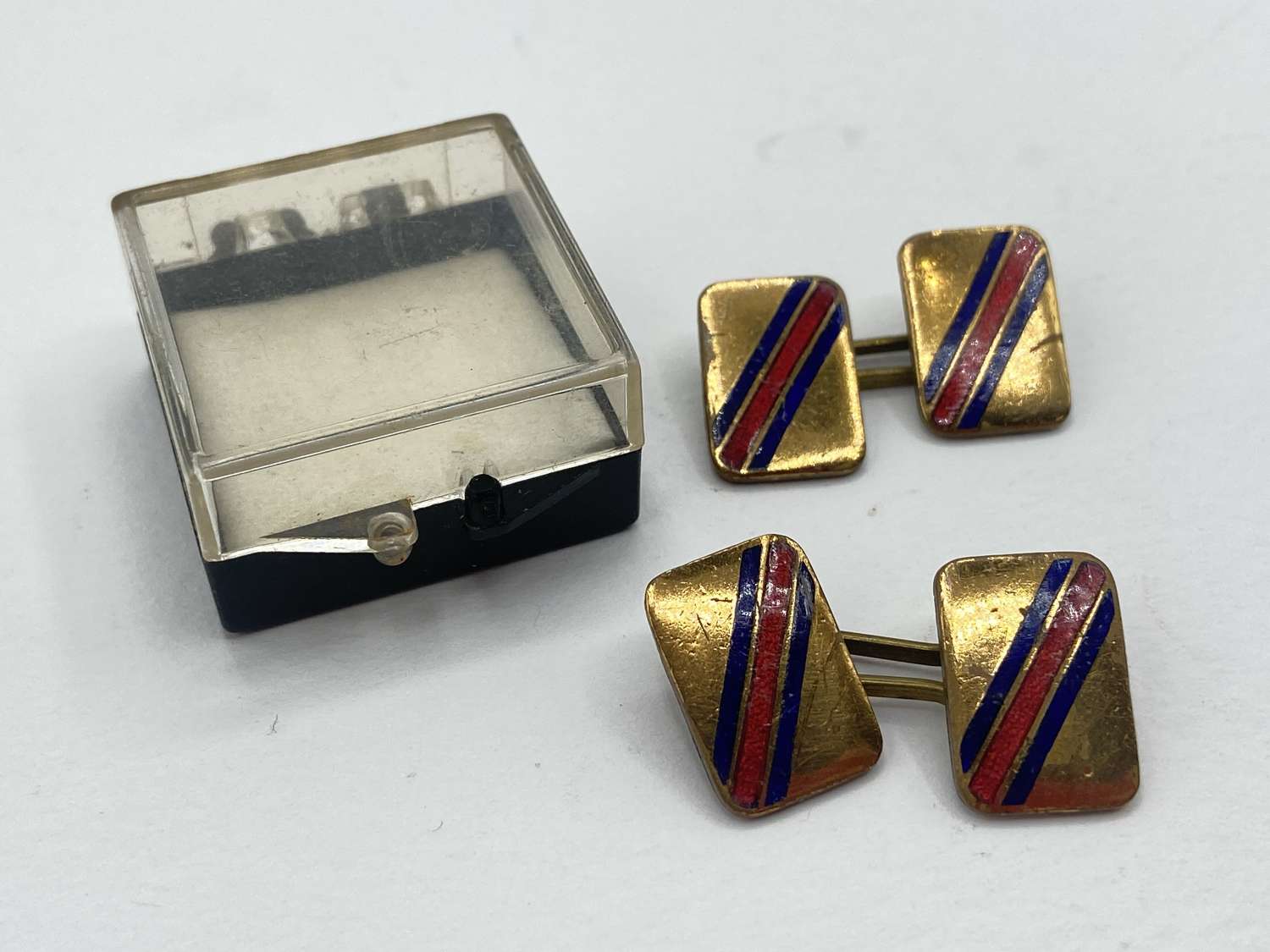 WW2 Gold Plated & Enamel RAF Royal Air Force Regimental Cufflinks