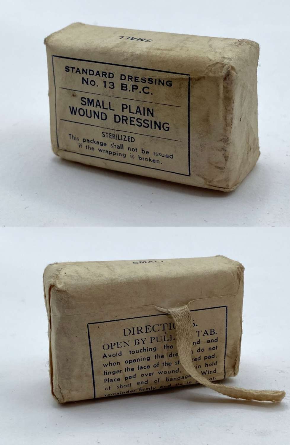WW2 British Home Front & Army  Standard Small Unopened Wound Dressing