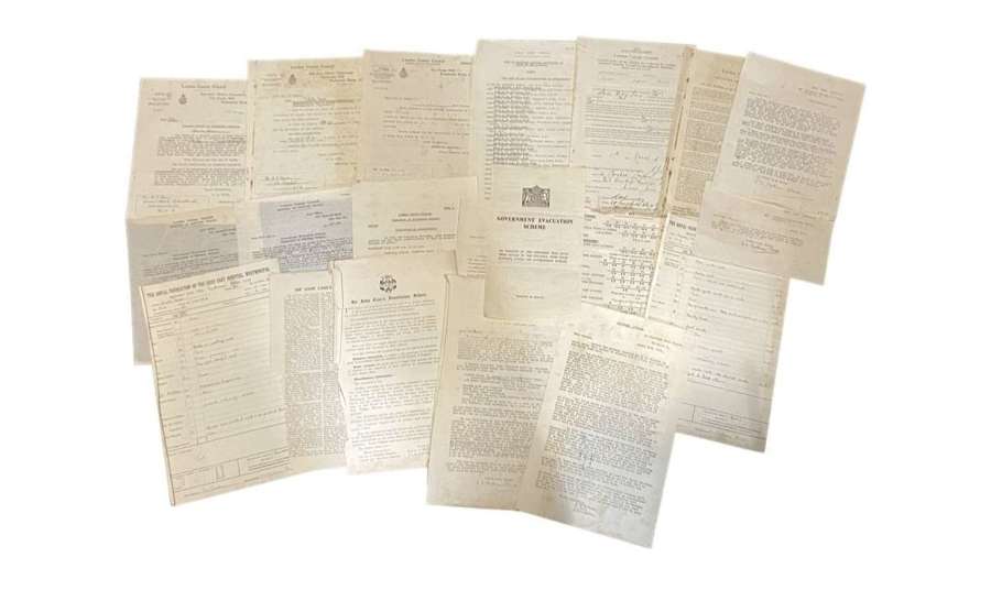 WW2 British 13 Year Girl London Evacuee To Brighton Paperwork Grouping