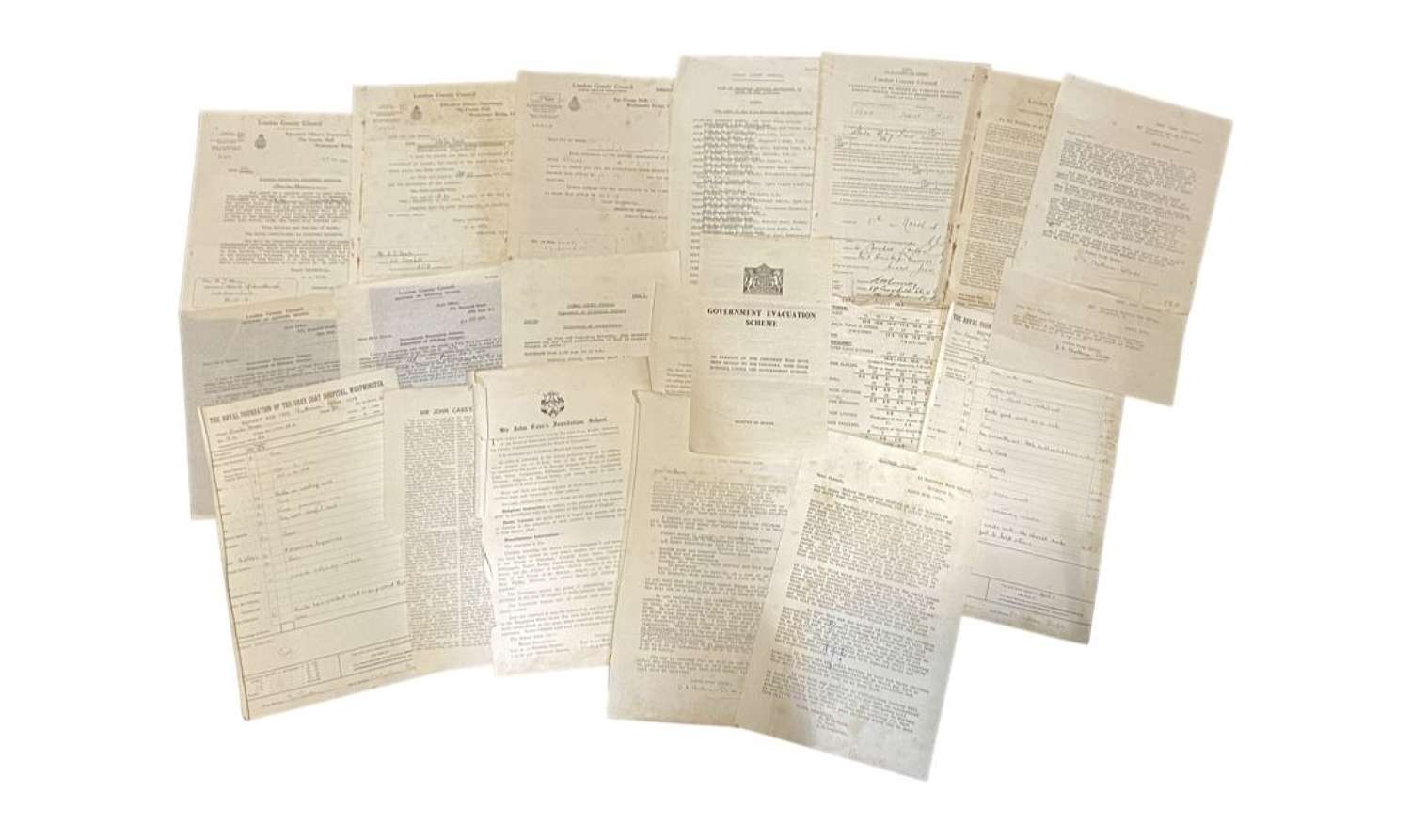 WW2 British 13 Year Girl London Evacuee To Brighton Paperwork Grouping