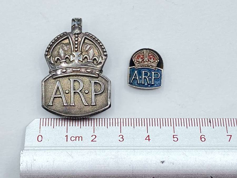 WW2 British Miniature Sterling Silver ARP Air Raid Precautions Badge