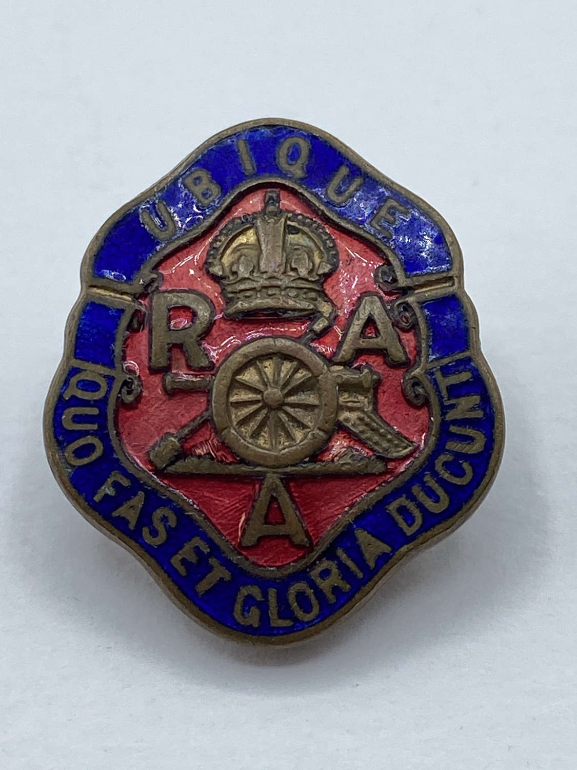 WW2 Royal Artillery Association Enamel Lapel Badge By J R GAUNT LONDON