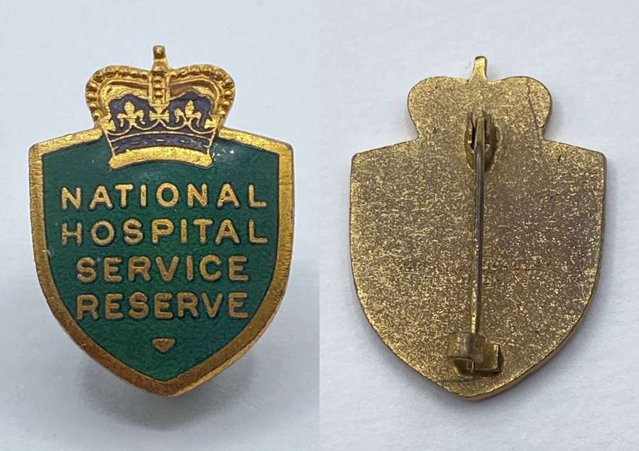 Early Post WW2 British National Hospital Service Reserve Enamel Badge
