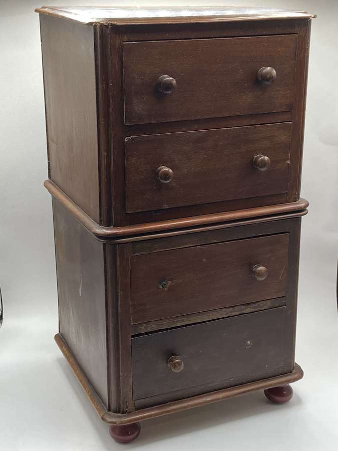 Antique Mahogany Apprentice Piece/ Apothecary Four Draw Cabinet