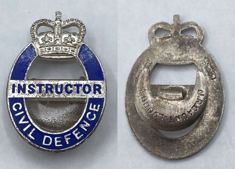 1950's Cold War Civil Defence Instructor Badge J.R Gaunt London