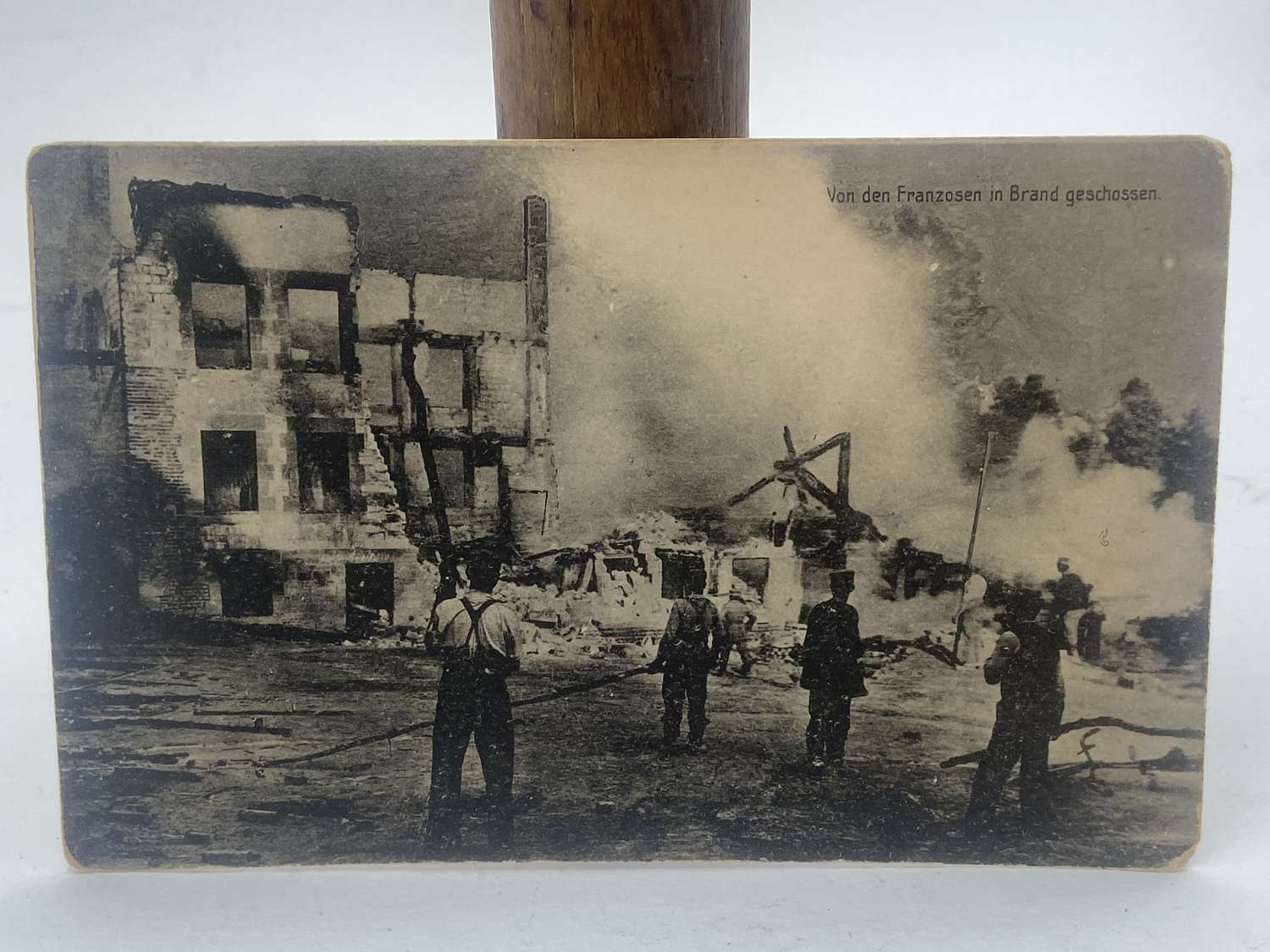 WW1 German Postcard Showing A German Building Bombed By The French