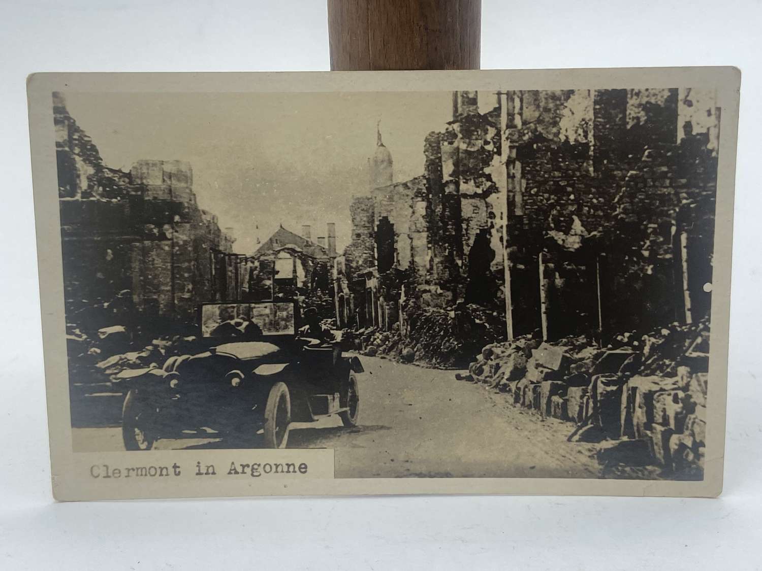 WW1 France Clermont-en-Argonne Photograph Postcard Bombed Ruins