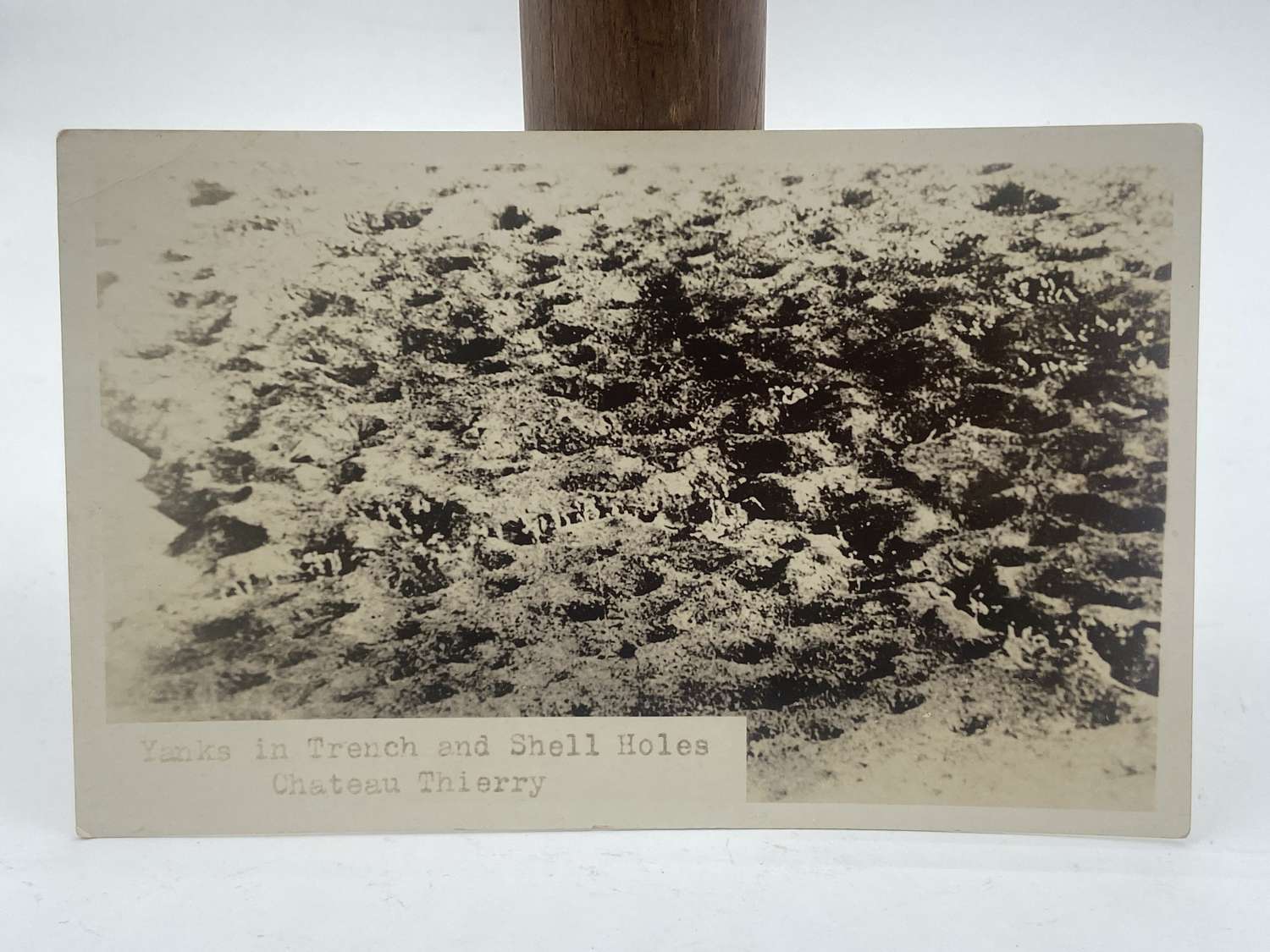WW1 Yanks In Trench & Shell Holes Chateau Thierry Photo Postcard