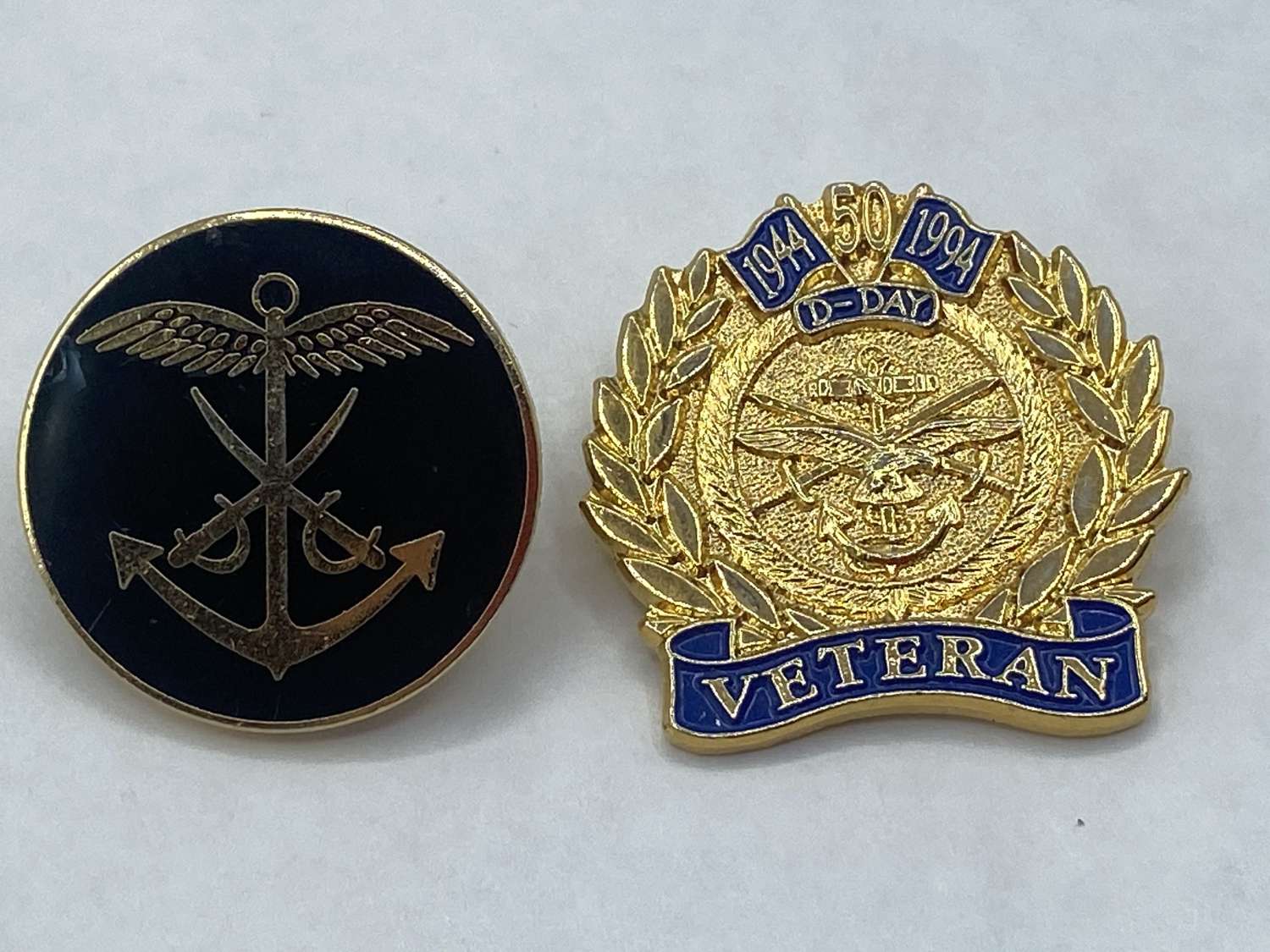1944-1994, 50 Years D-Day Veterans Enamel & Gilt Badge
