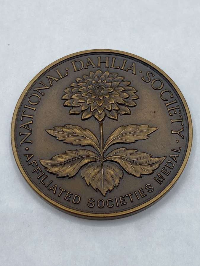 Vintage Antique National Dahlia Society Bronze Medal Un-Named