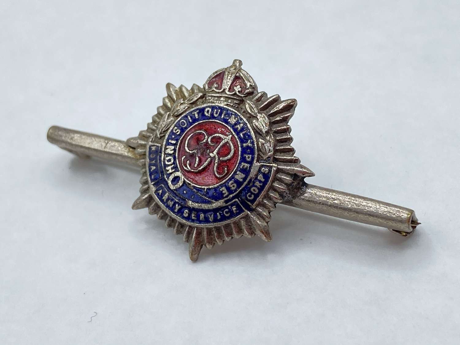 WW2 Royal Army Service Corps Silver Tone & Enamel Sweetheart Badge