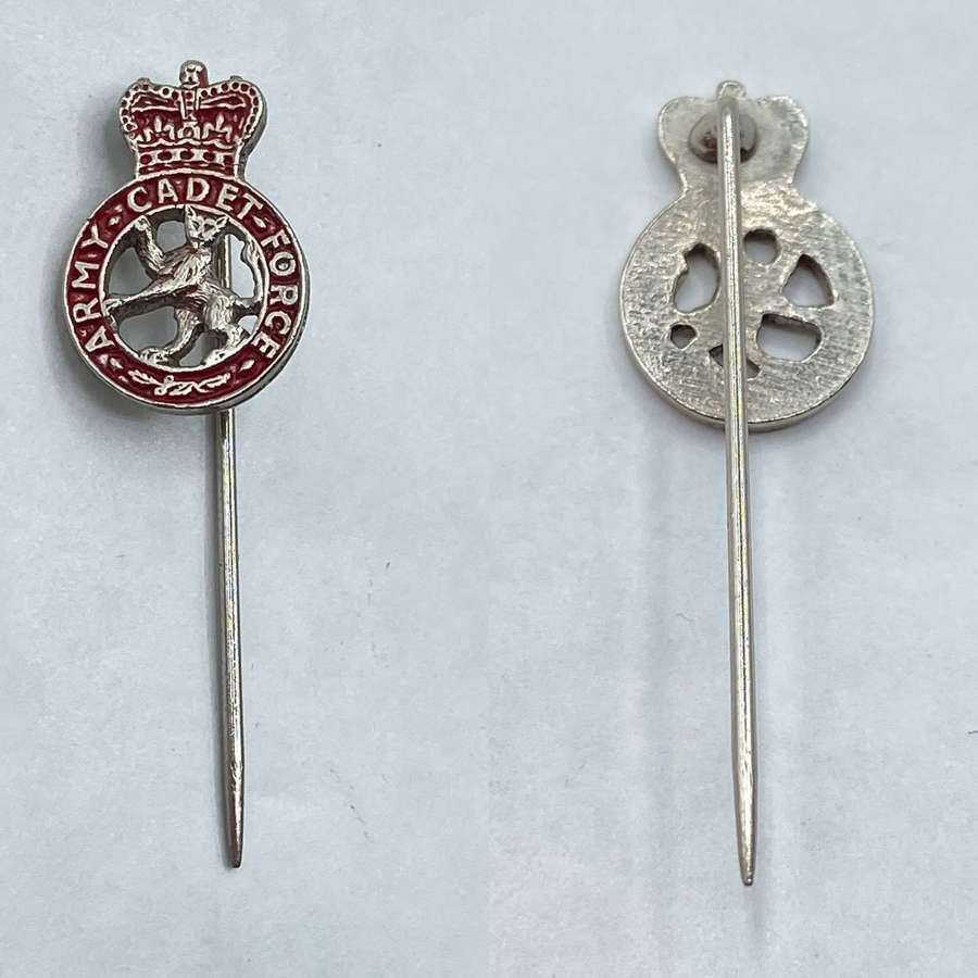 Early Post WW2 Army Cadet Force Enamel & Silver Tone Stick Pin