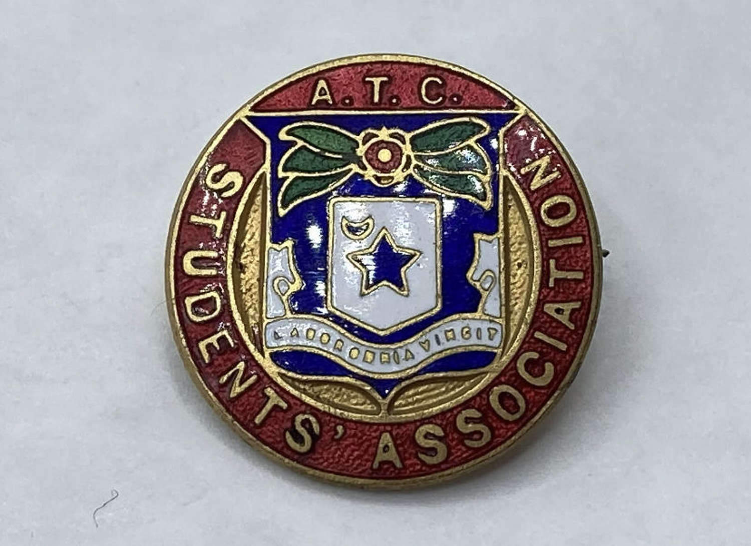 Vintage A.T.C Students Association Badge Ashton Technical College