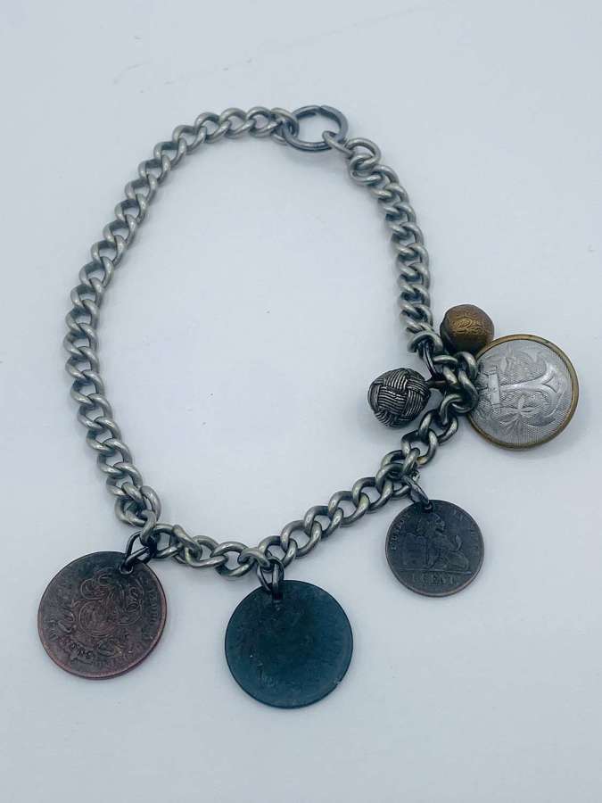 WW1 Imperial German Navy Kaiserliche Marine Coin & Pendant Bracelet