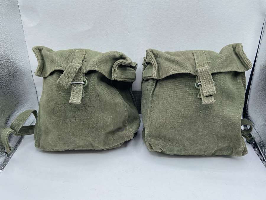 Post WW2 British Army 1958 Pattern Left & Right Kidney Pouches Named