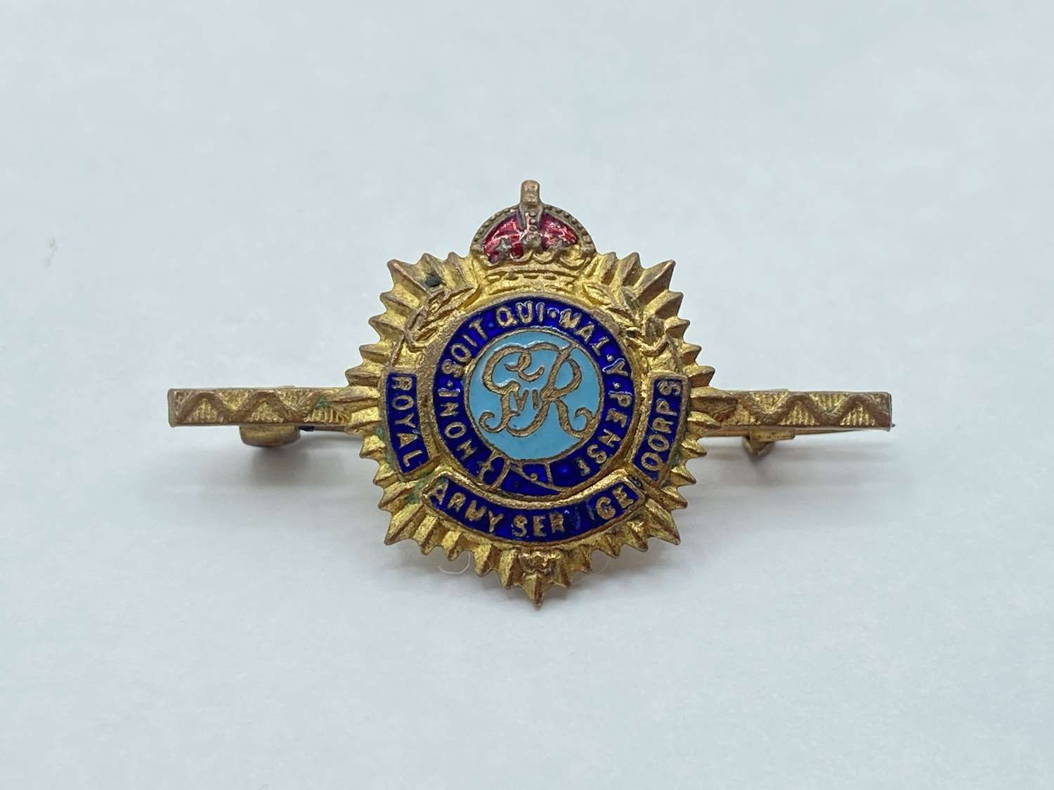 WW2 British Royal Army Service Corps Gilt & Enamel Sweetheart Badge