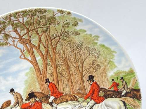 Poole Pottery Transfer Plate, Fox Hunting. Horse Refusing to Jump