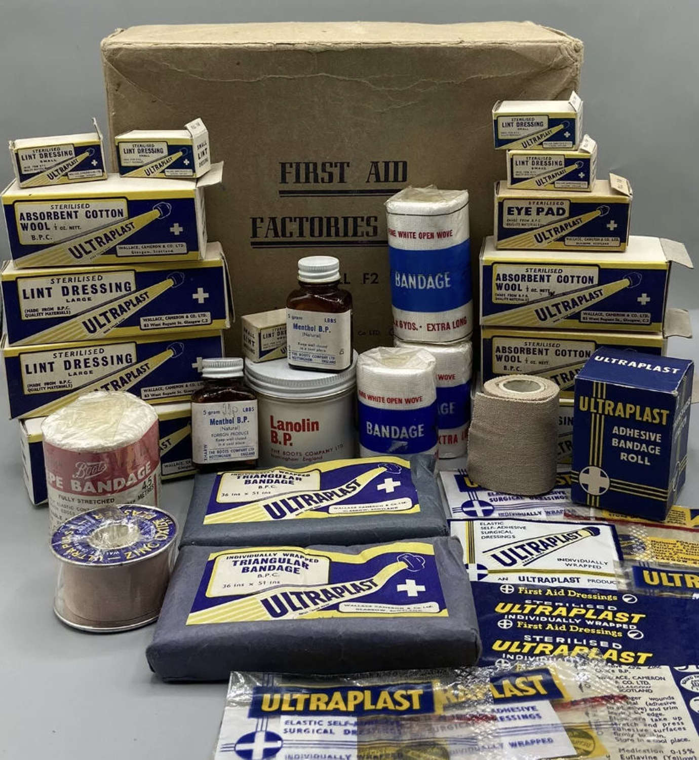 Ww2 British Replenish Full Ultraplast First Aid Kit Factories Act