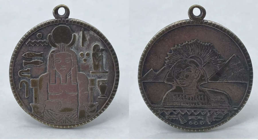 Victorian 1905 Mysterious Egyptian Magic Good Luck Coin Egyptian