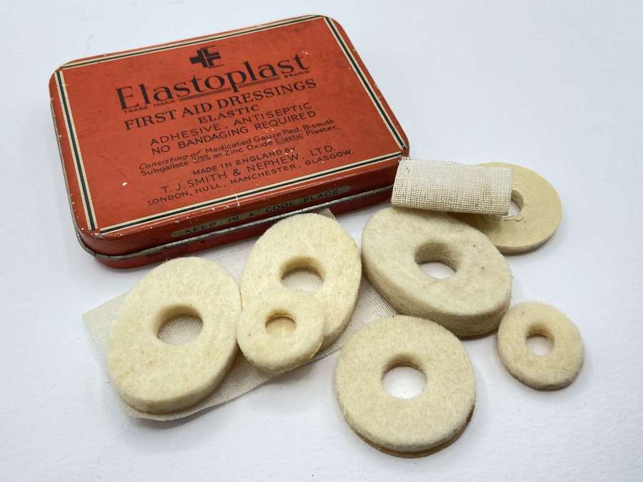 WW2 Period British Pharmaceutical Home Front Elastoplast Tin & Content