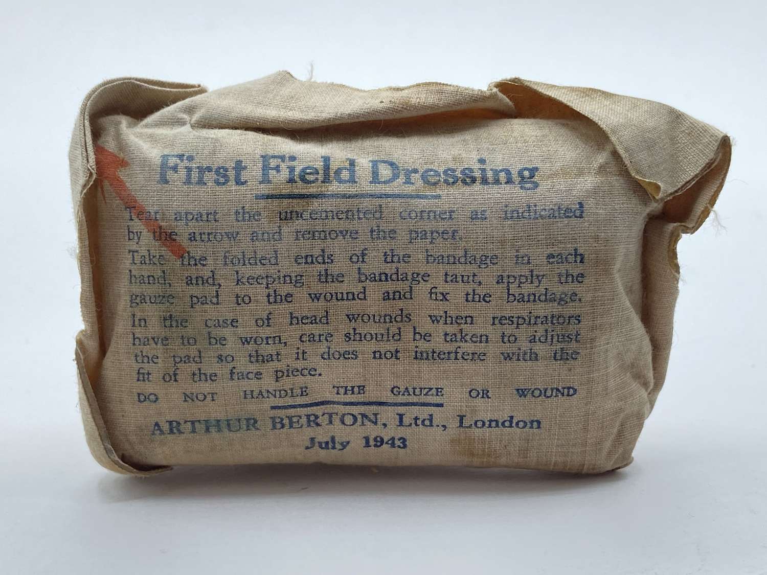 WW2 Period British Army & Civil Defence First Field Dressing July 1943