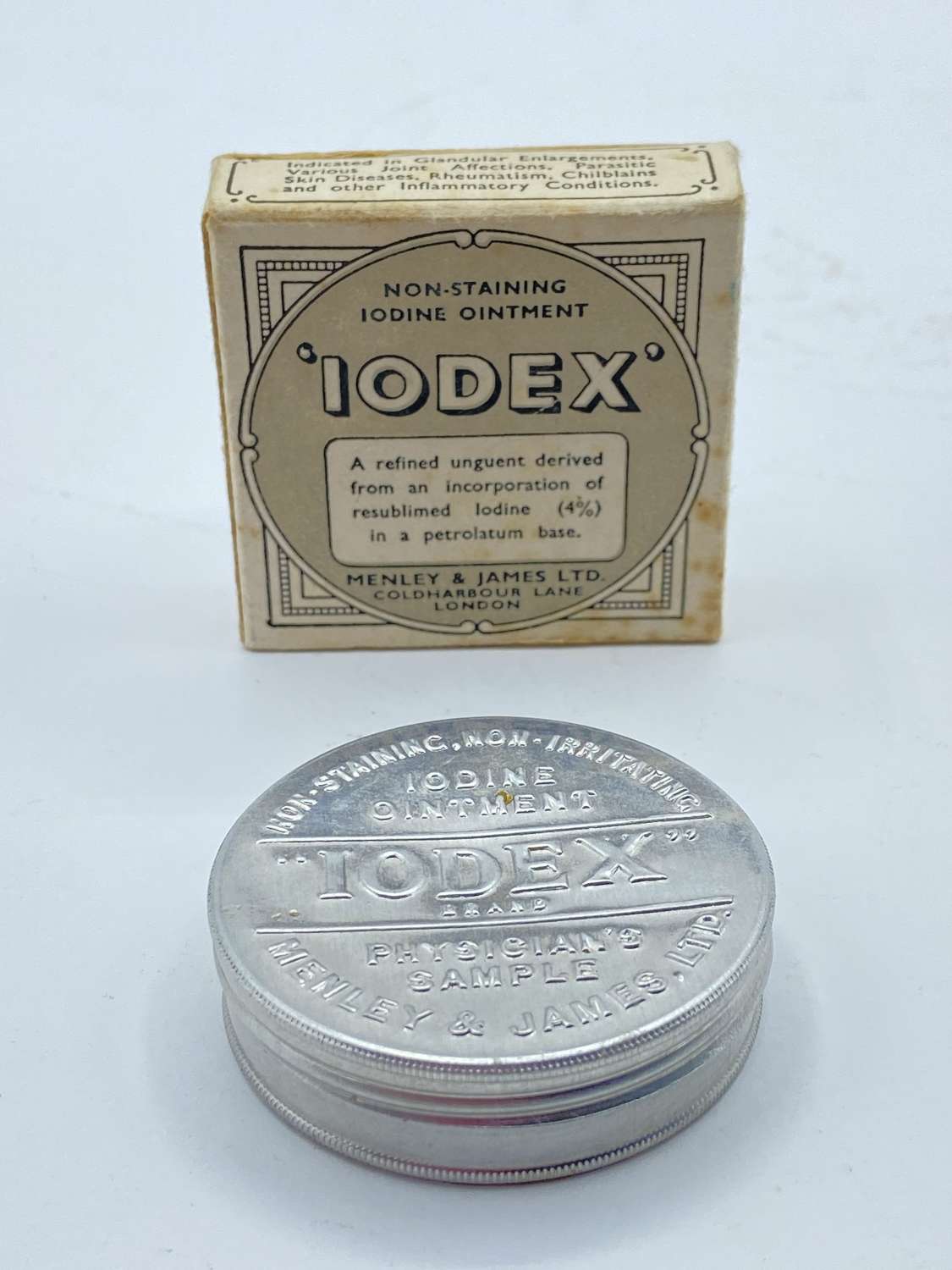 WW2 British Physicians Pharmaceutical Home Front Iodex Ointment