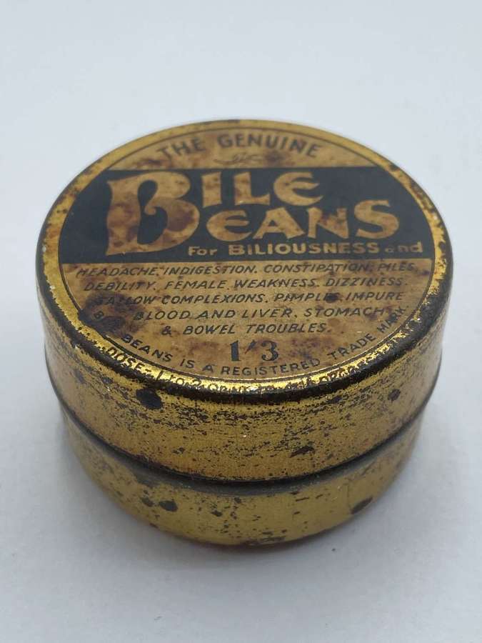 WW1 Period British Pharmaceutical Home Front Bile Beans Empty Tin