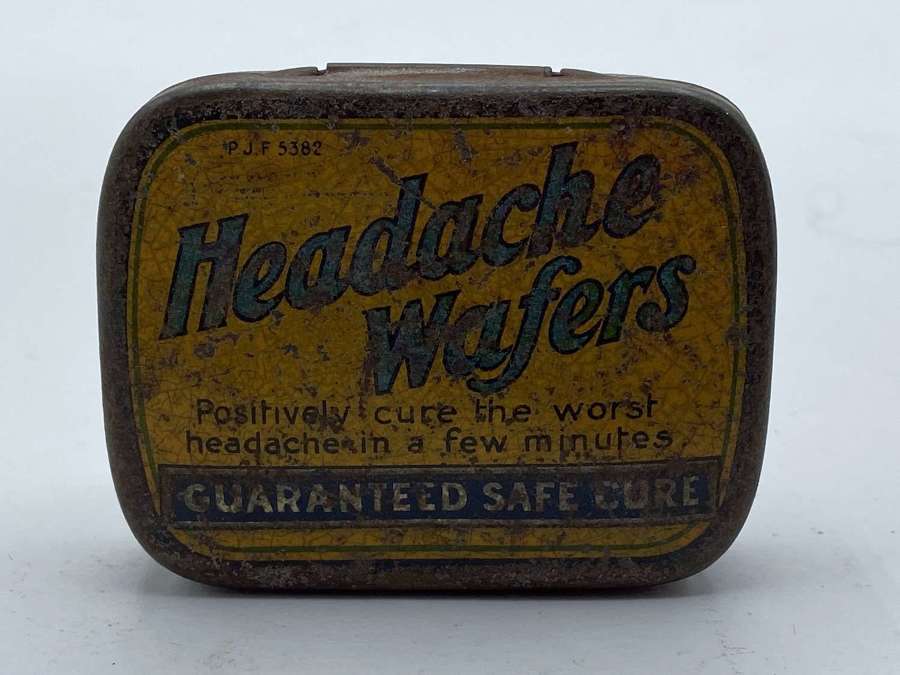 WW2 Period British Pharmaceutical Home Front Headache Wafers Empty Tin