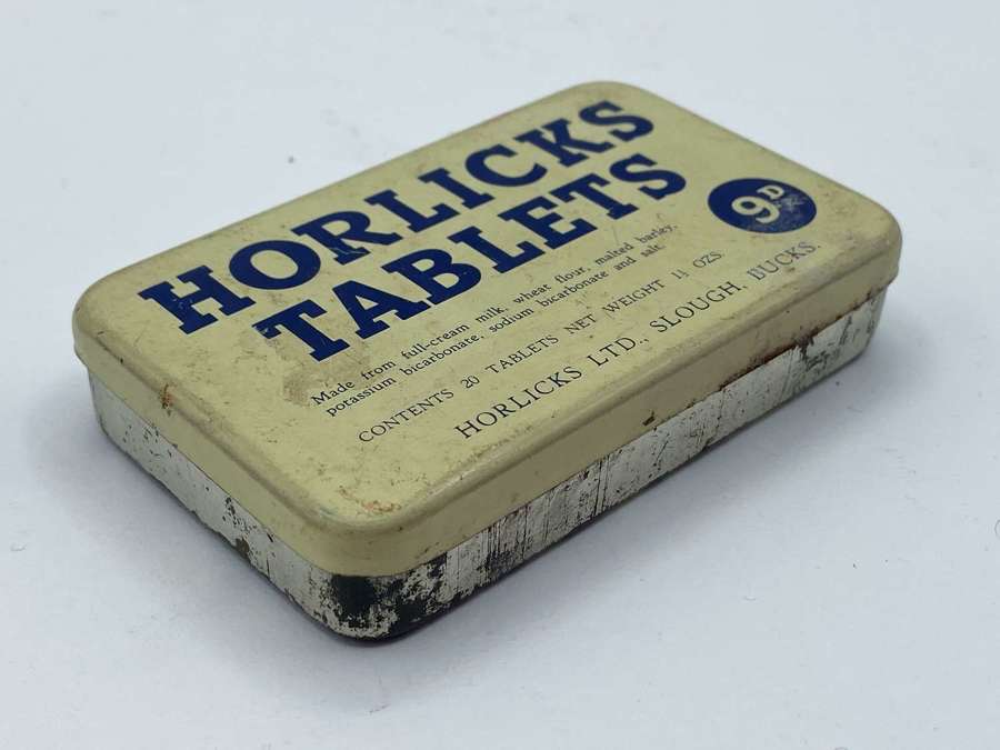 WW2 Period British Pharmaceutical Home Front Horlicks Tablets Tin