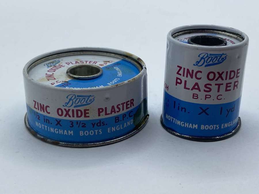 WW2 Period British Pharmaceutical Home Front Zinc Oxide Plaster Tins