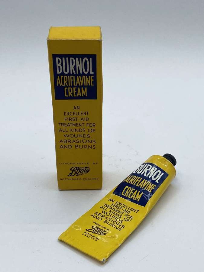 WW2 British Pharmaceutical Home Front Burnol Acriflavine Cream & Box