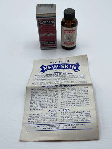 WW2 British Pharmaceutical Boxed New Skin Bottle & Instructions