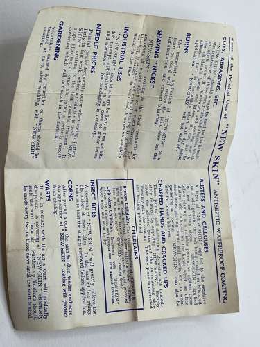 WW2 British Pharmaceutical Boxed New Skin Bottle & Instructions