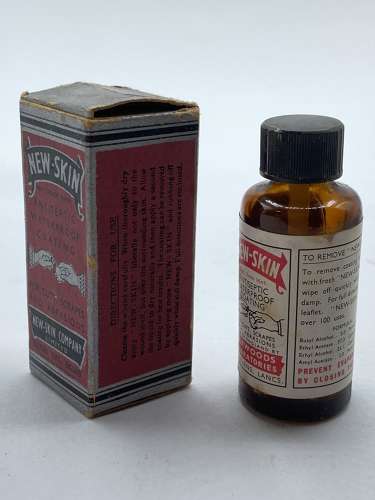 WW2 British Pharmaceutical Boxed New Skin Bottle & Instructions